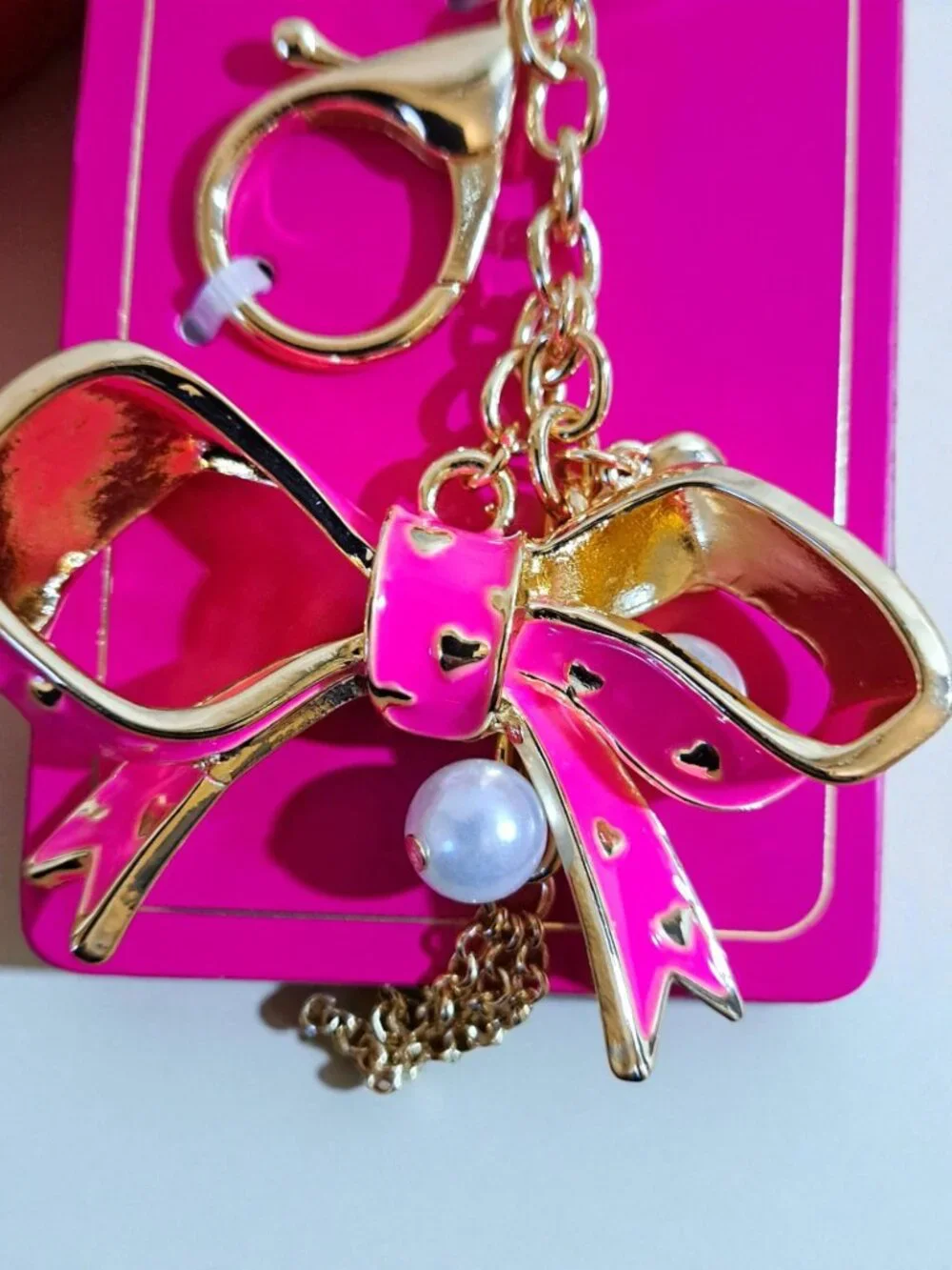 Juicy Couture Bow, Cherry & Red Lobster Charm Keychain Trio Set Bundle NWT